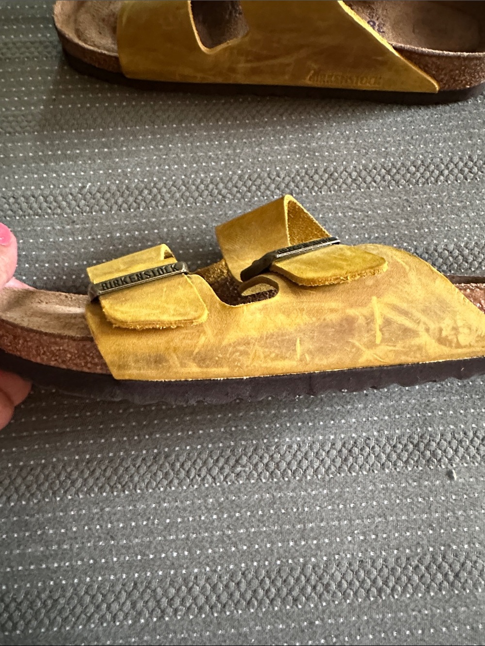 Birkenstock Woman’s Two-Strap Sandals in Mustard Yellow - Picture 6 of 9